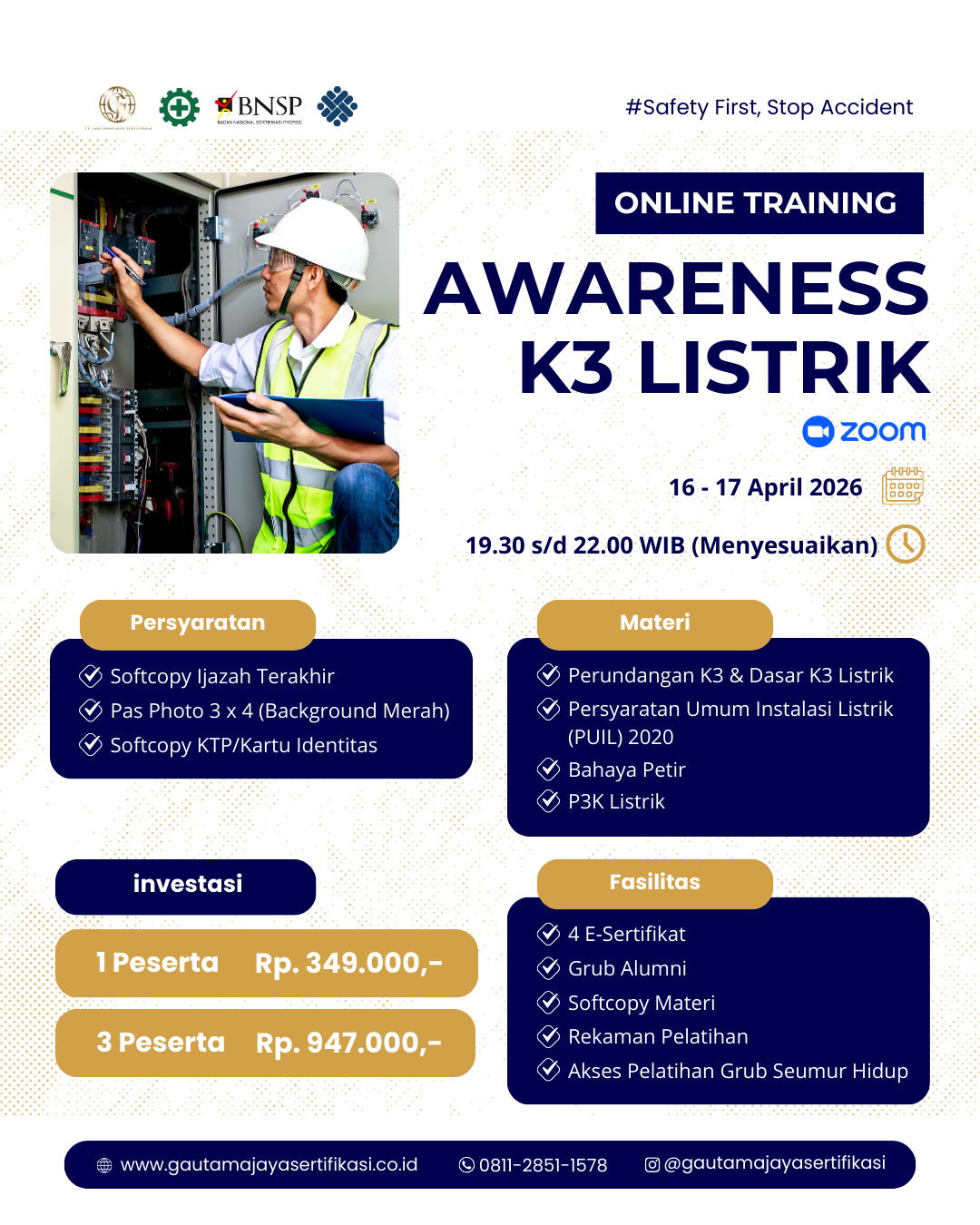 Online Training Awareness K3 Listrik