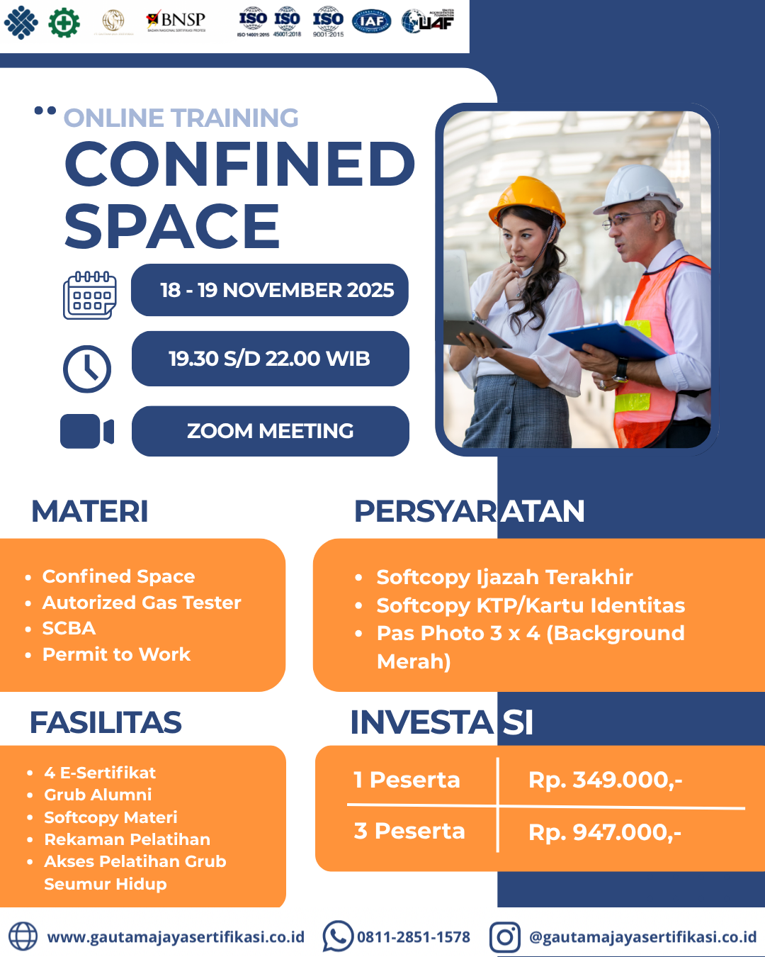 Online Training Confined Space