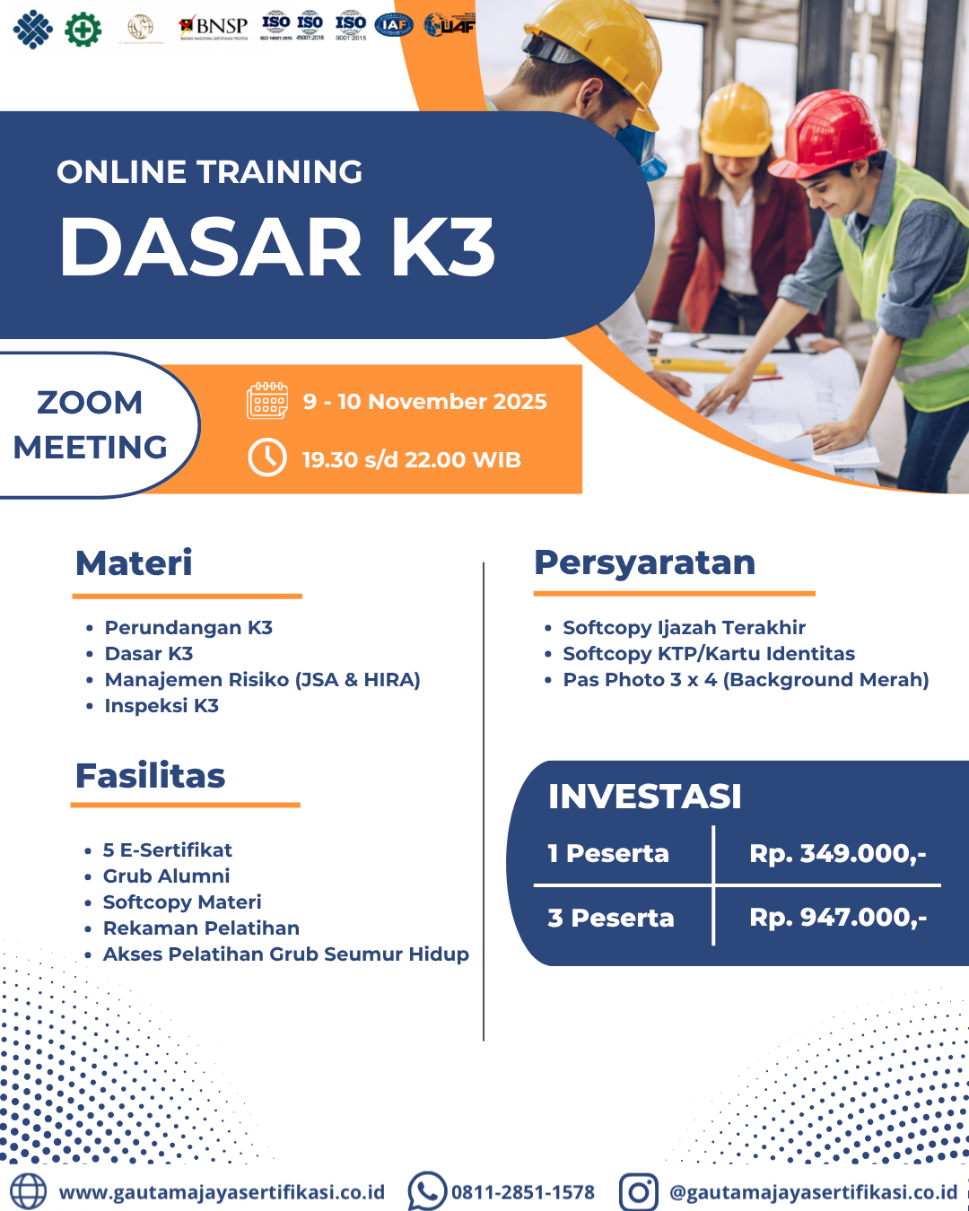 Online Training Dasar K3