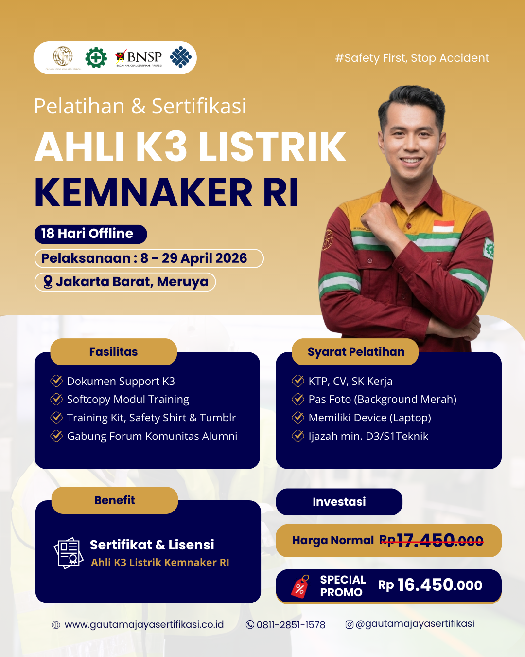 Pelatihan & Sertifikasi Ahli K3 Listrik Kemnaker RI