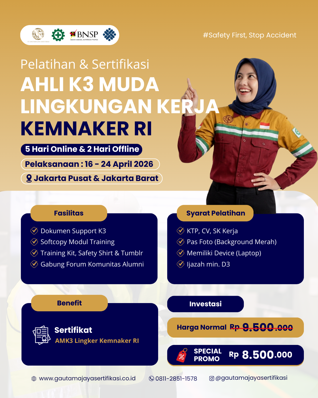 Pelatihan & Sertifikasi Ahli K3 Muda Lingkungan Kerja KEMNAKER RI