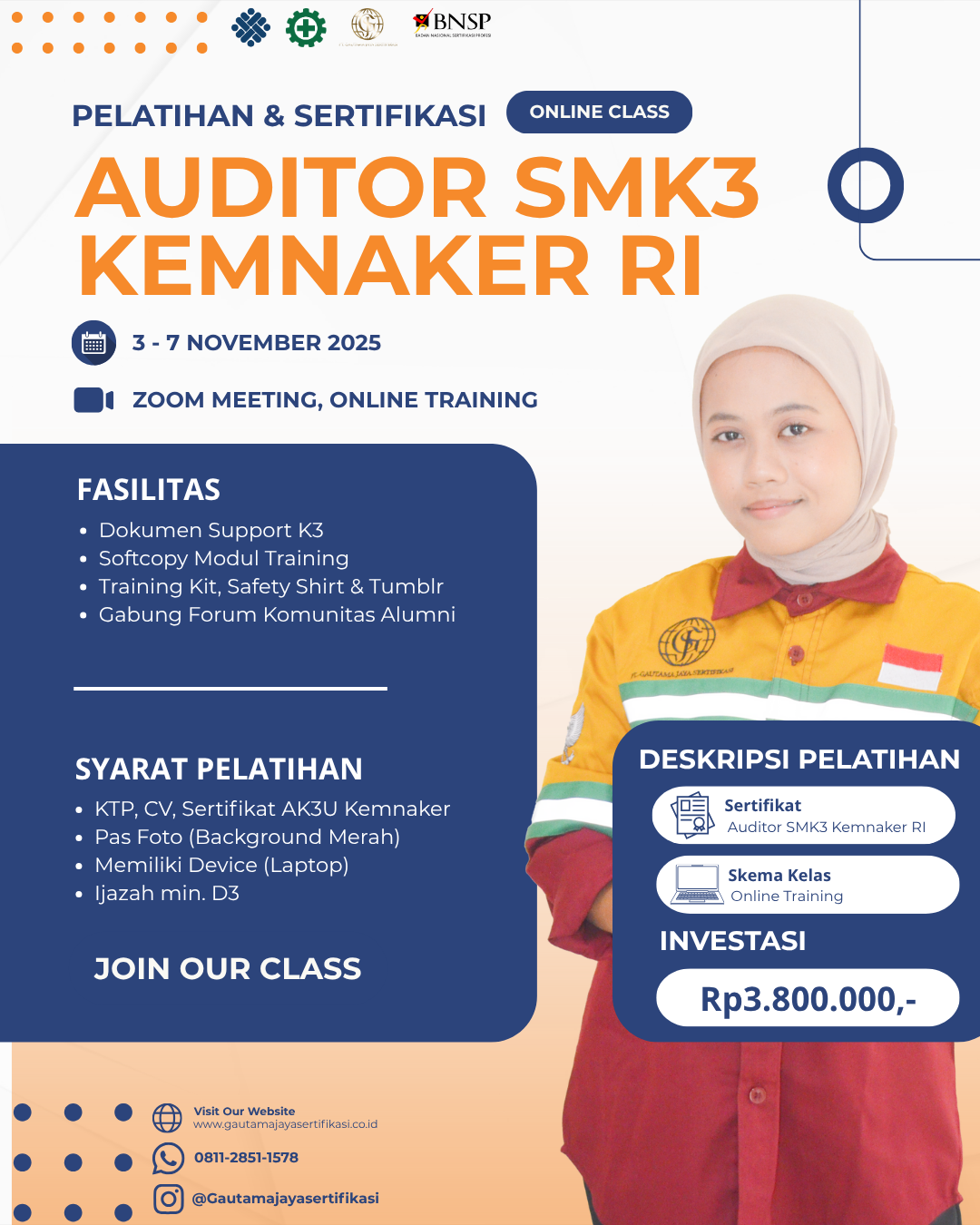 Pelatihan & Sertifikasi Auditor SMK3 Kemnaker RI