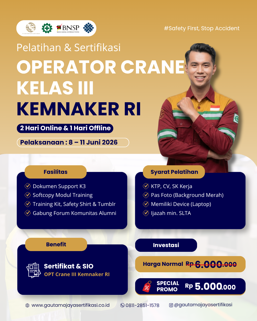 Pelatihan & Sertifikasi Operator Crane Kelas III Kemnaker RI
