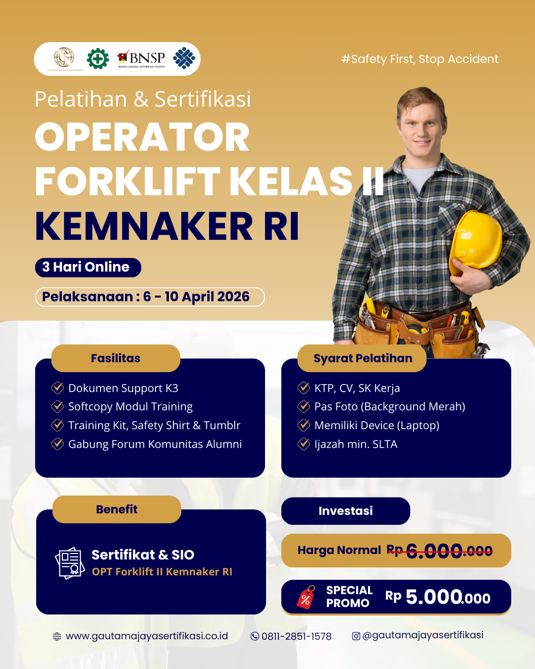 Pelatihan & Sertifikasi Operator Forklift Kelas II KEMNAKER RI