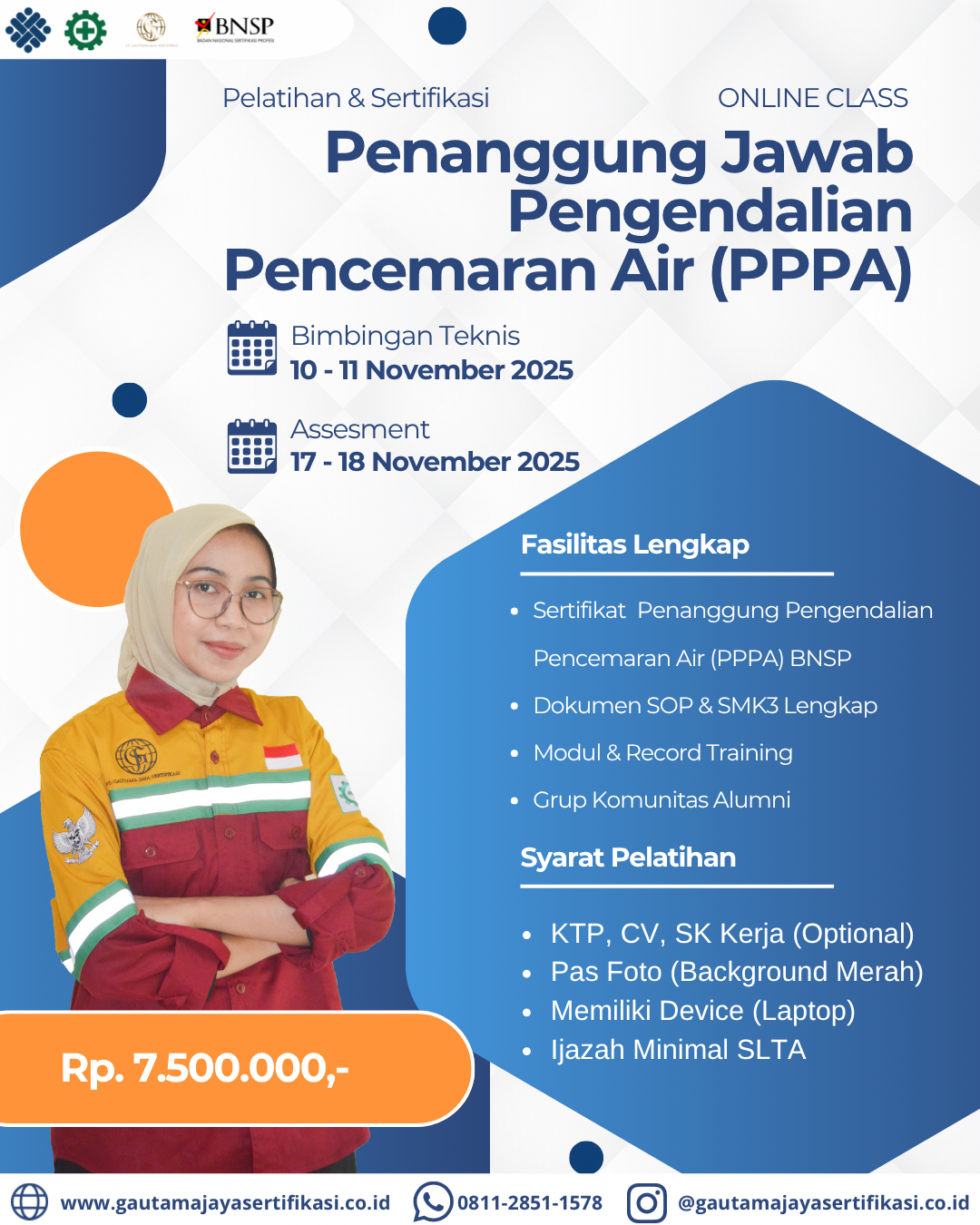 Pelatihan & Sertifikasi Penanggung Jawab Pengendalian Pencemaran Air (PPPA) Sertifikasi BNSP