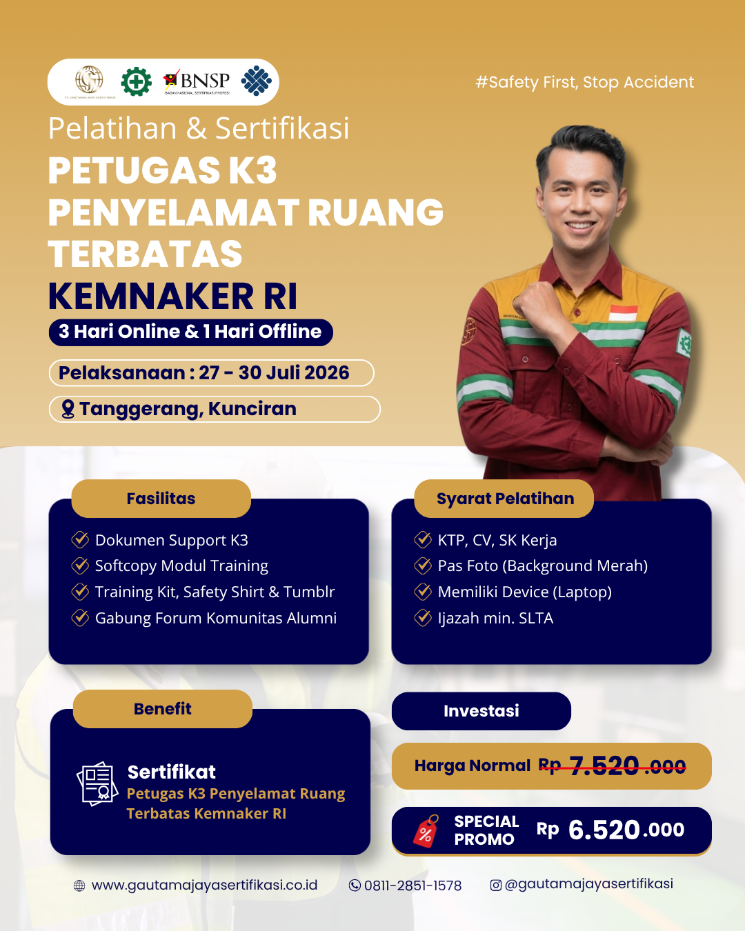 Pelatihan & Sertifikasi Petugas K3 Penyelamat Ruang Terbatas Kemnaker RI