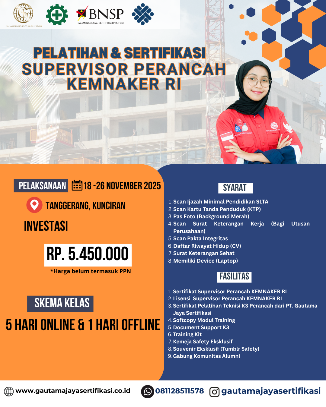 Pelatihan & Sertifikasi Supervisor Perancah Kemnaker RI