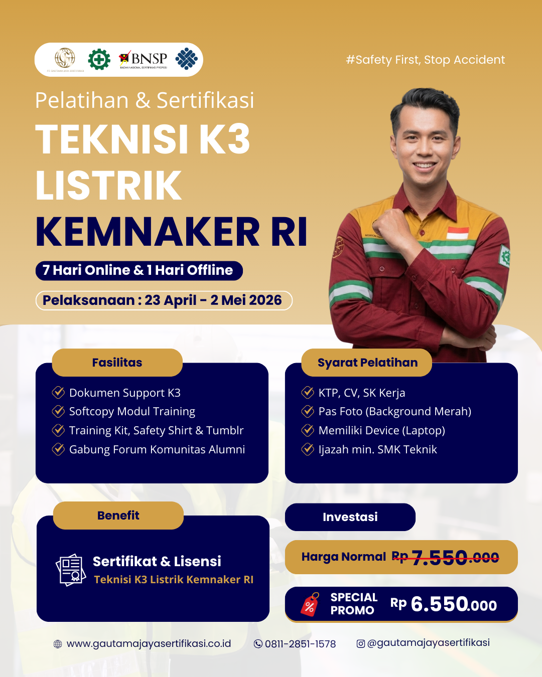 Pelatihan & Sertifikasi Teknisi K3 Listrik Kemnaker RI