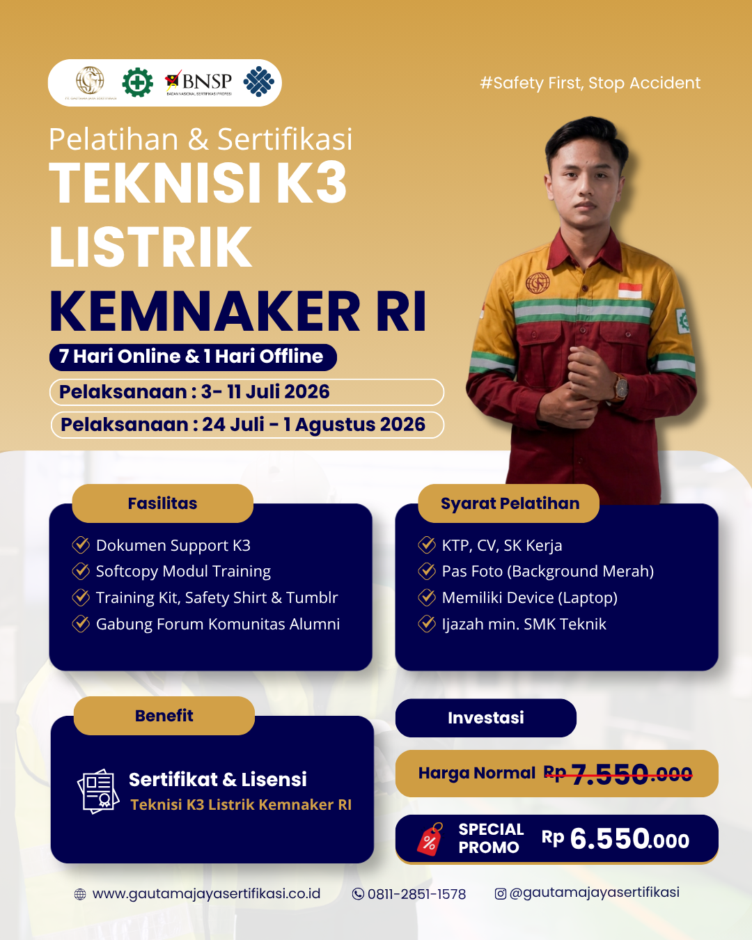 Pelatihan & Sertifikasi Teknisi K3 Listrik Kemnaker RI
