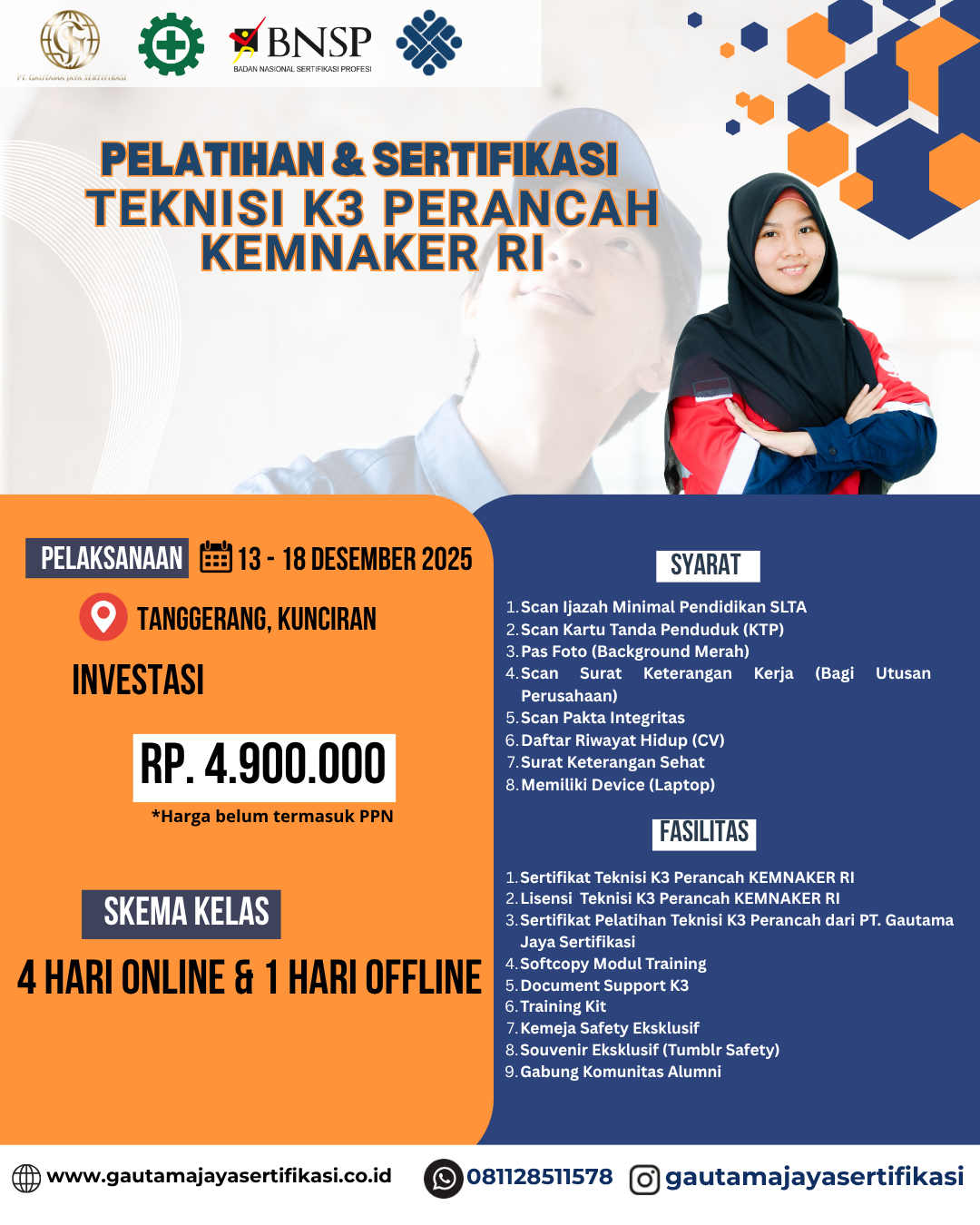 Pelatihan & Sertifikasi Teknisi K3 Perancah Kemnaker RI