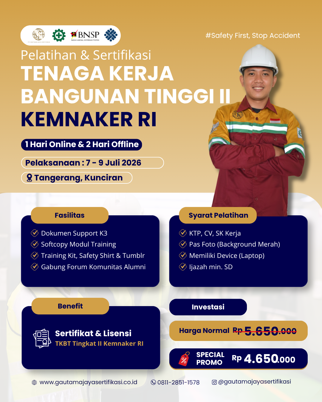 Pelatihan & Sertifikasi Tenaga Kerja Bangunan Tinggi II Kemnaker RI