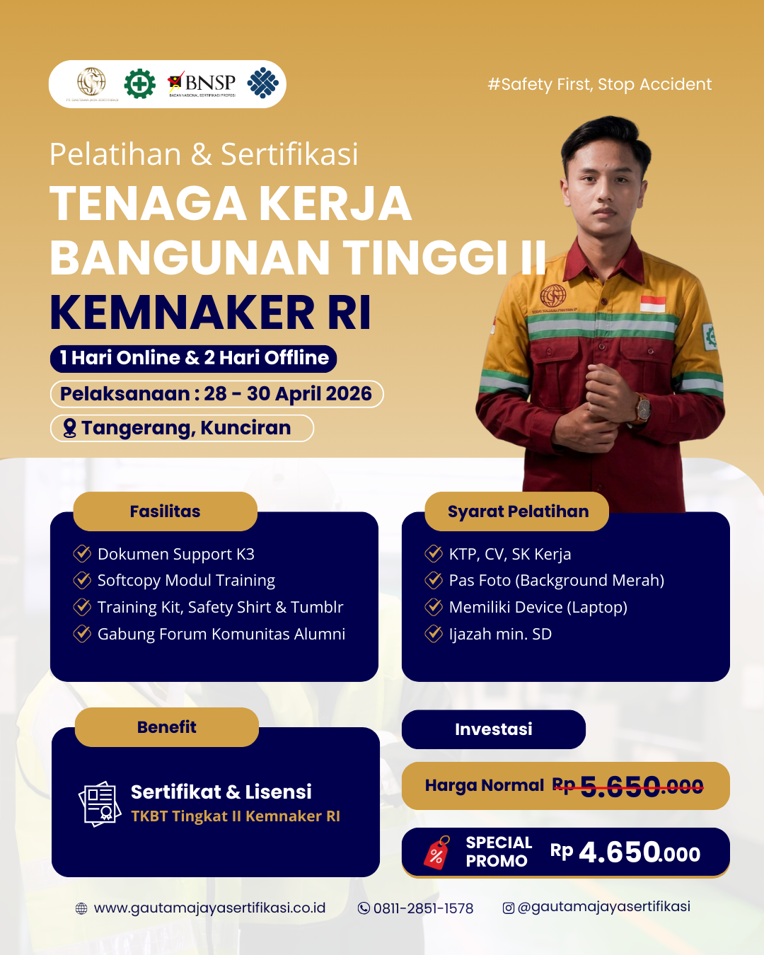Pelatihan & Sertifikasi Tenaga Kerja Bangunan Tinggi II Kemnaker RI