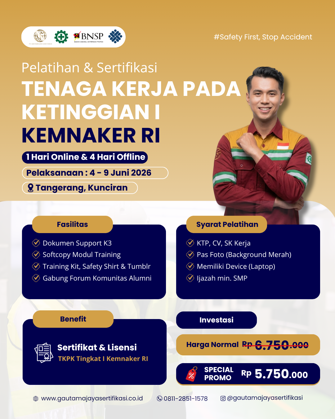 Pelatihan & Sertifikasi Tenaga Kerja Pada Ketinggian I Kemnaker RI