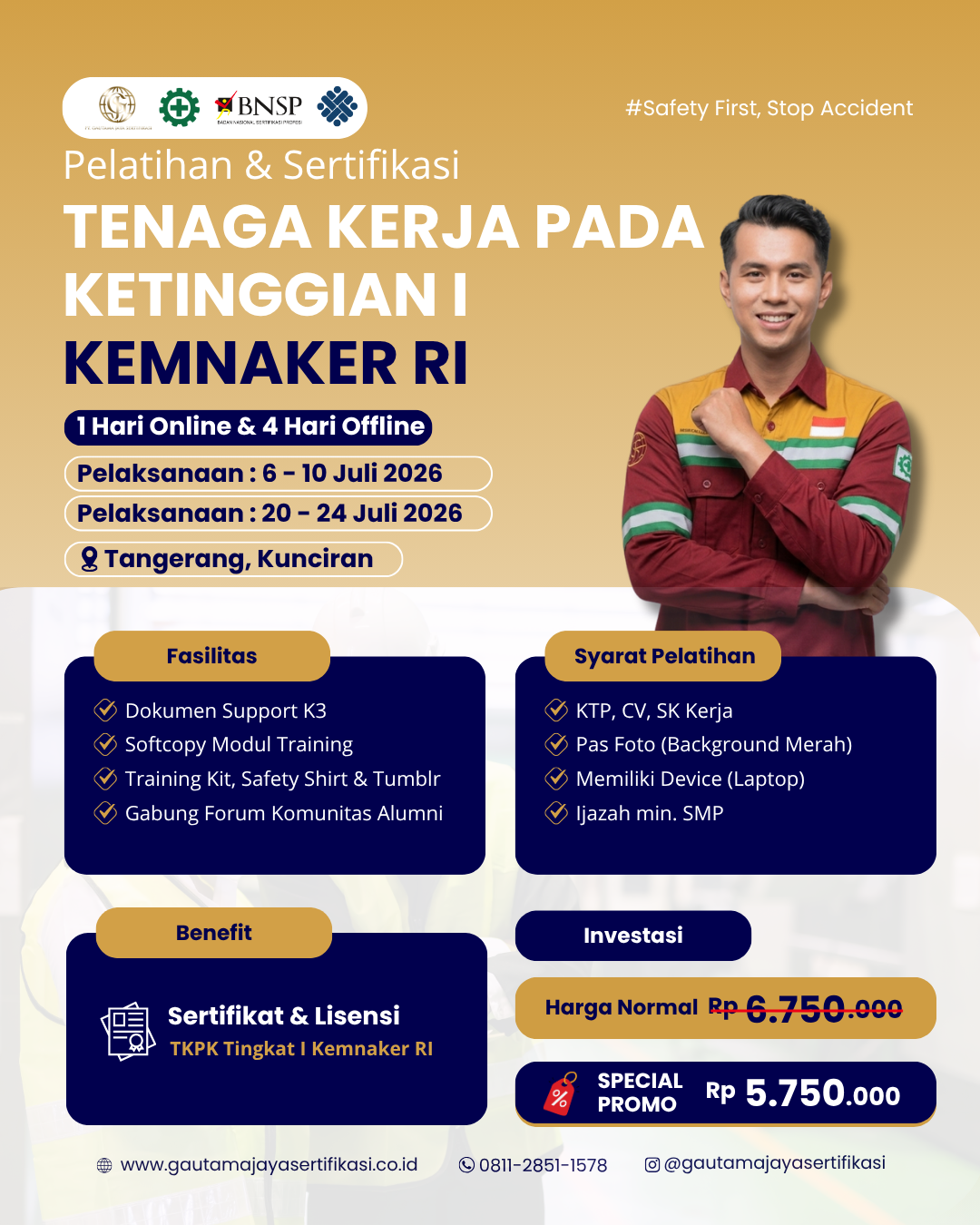 Pelatihan & Sertifikasi Tenaga Kerja Pada Ketinggian I Kemnaker RI