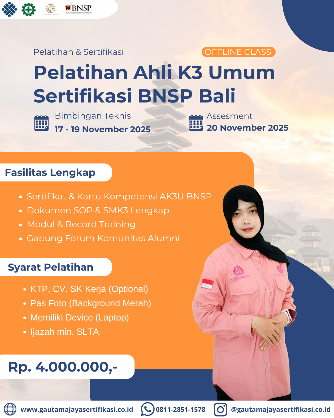 Pelatihan Ahli K3 Umum Sertifikasi BNSP Bali