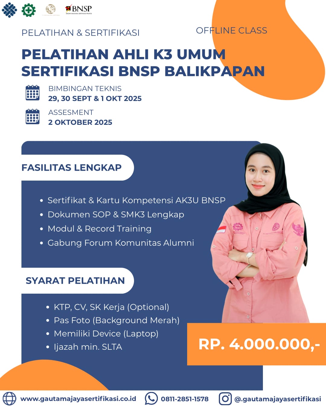 Pelatihan Ahli K3 Umum Sertifikasi BNSP Balikpapan