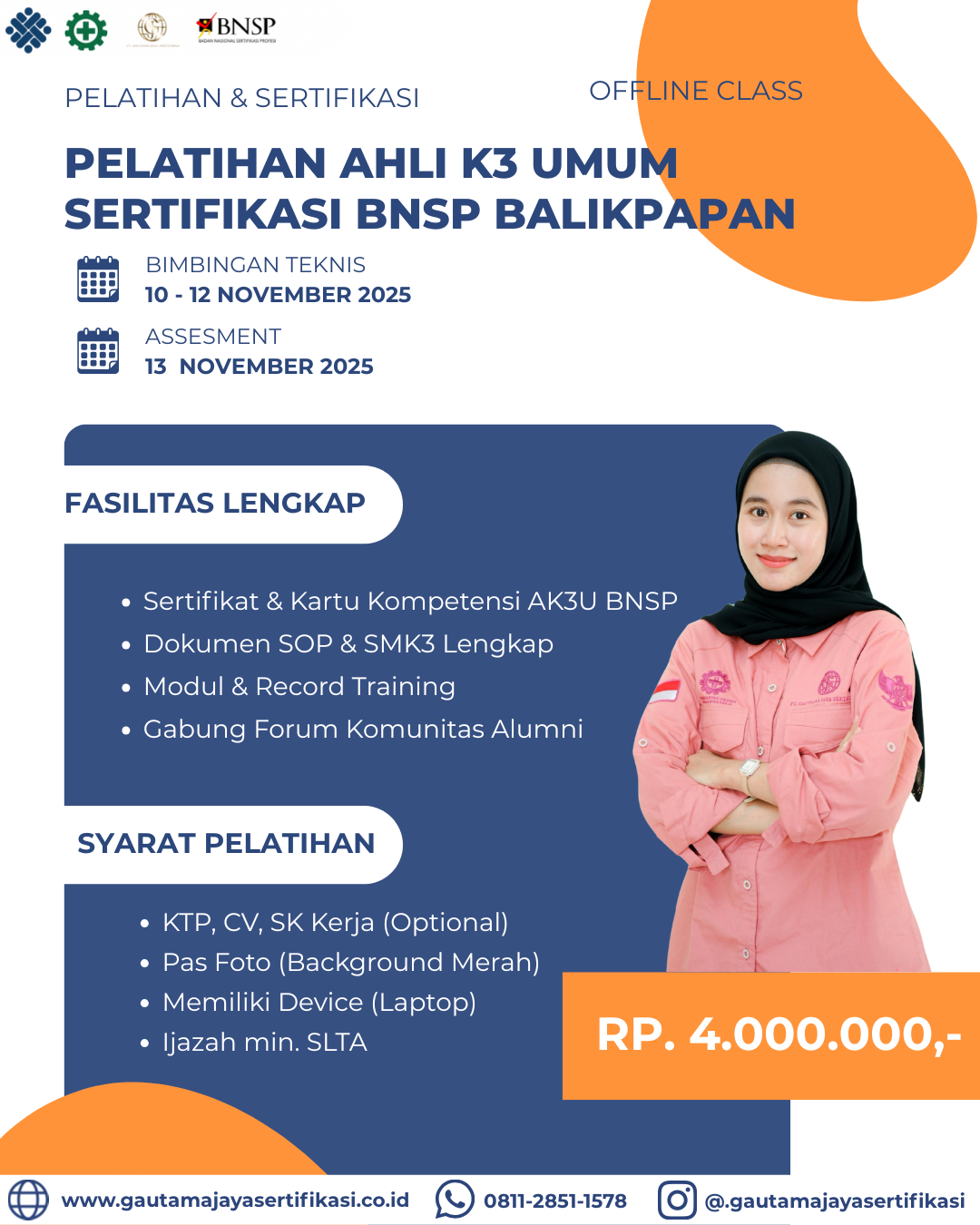 Pelatihan Ahli K3 Umum Sertifikasi BNSP Balikpapan