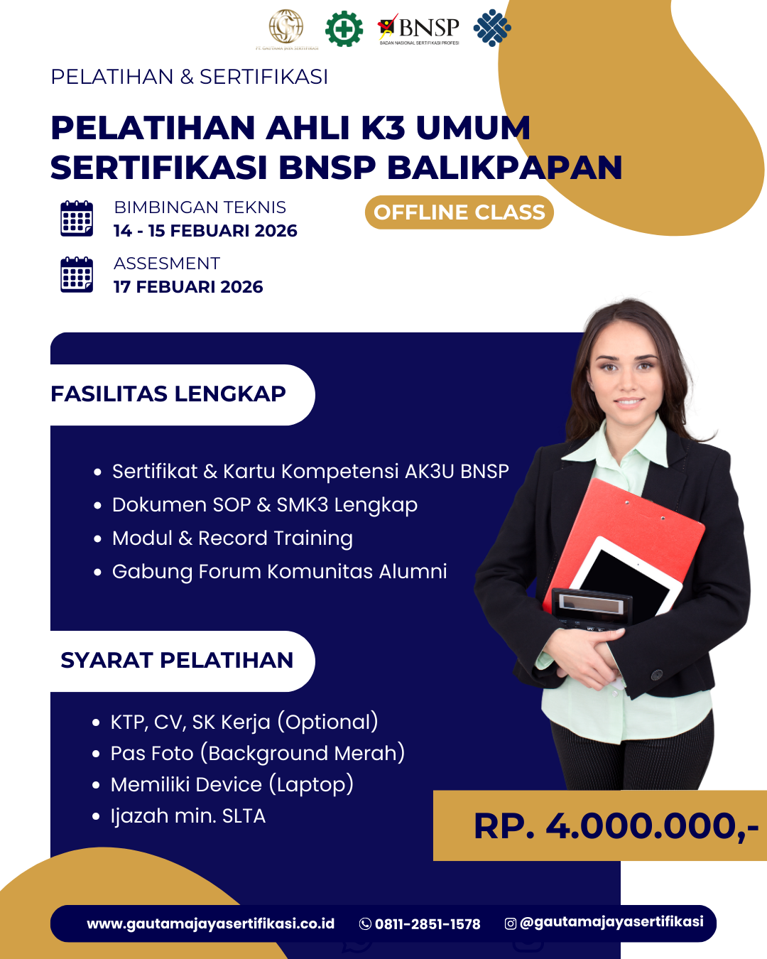 Pelatihan Ahli K3 Umum Sertifikasi BNSP Balikpapan