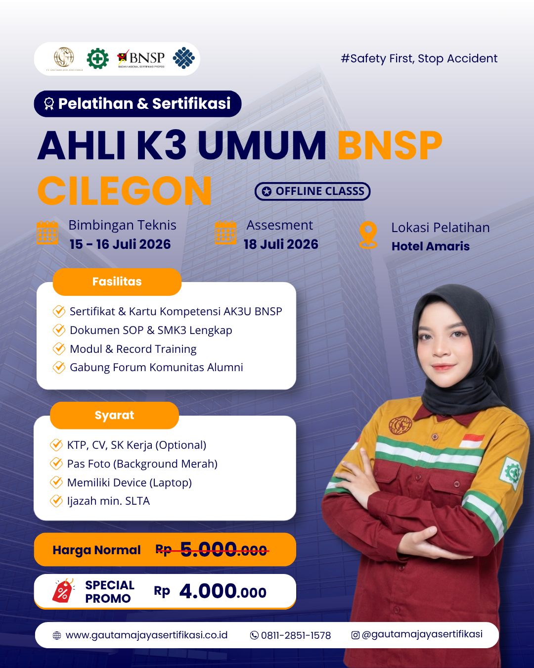 Pelatihan Ahli K3 Umum Sertifikasi BNSP Cilegon
