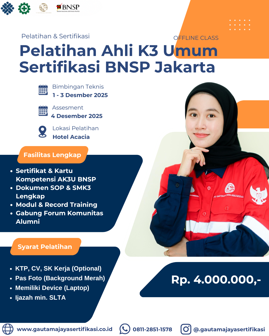 Pelatihan Ahli K3 Umum Sertifikasi BNSP Jakarta