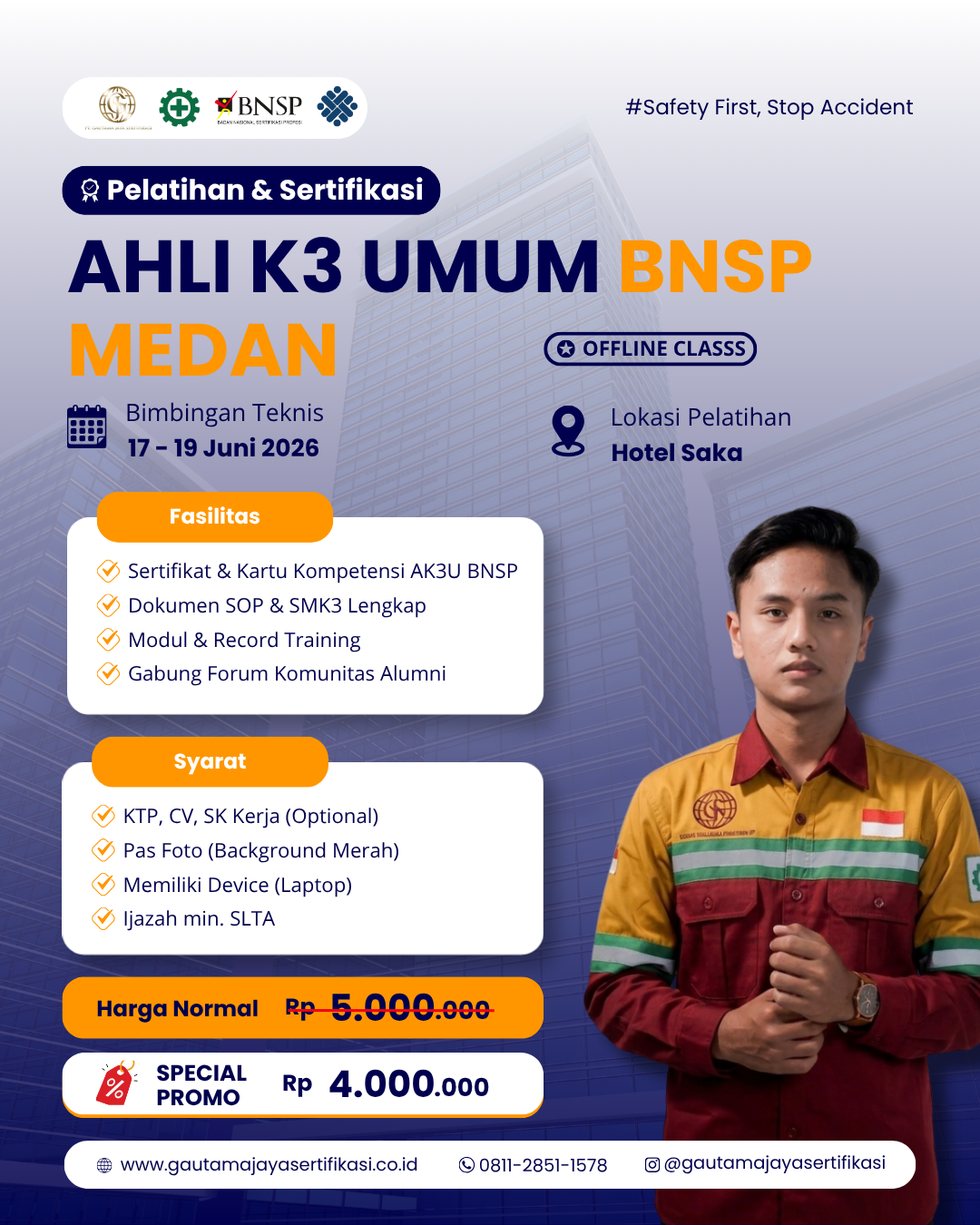 Pelatihan Ahli K3 Umum Sertifikasi BNSP medan