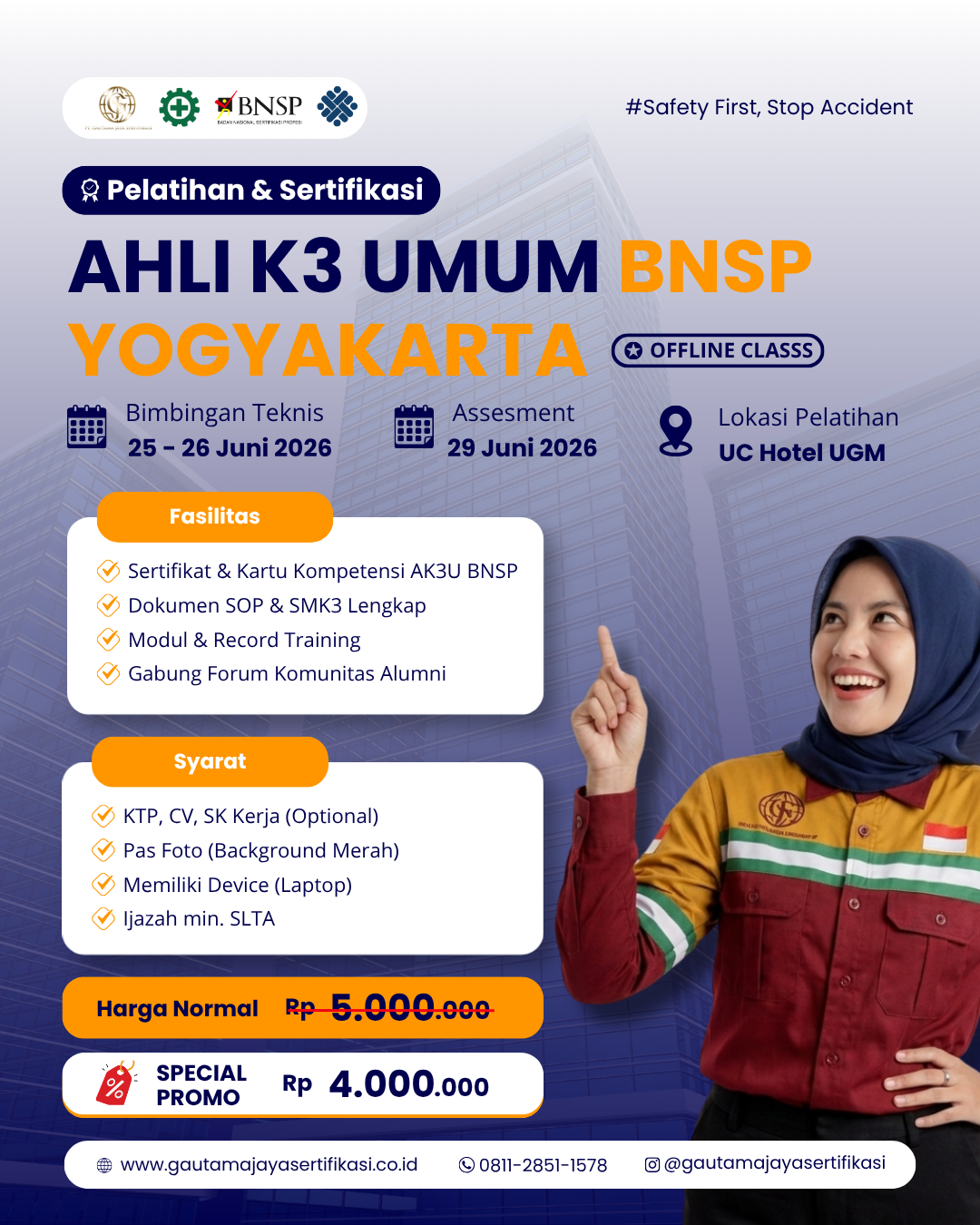 Pelatihan Ahli K3 Umum Sertifikasi BNSP Yogyakarta