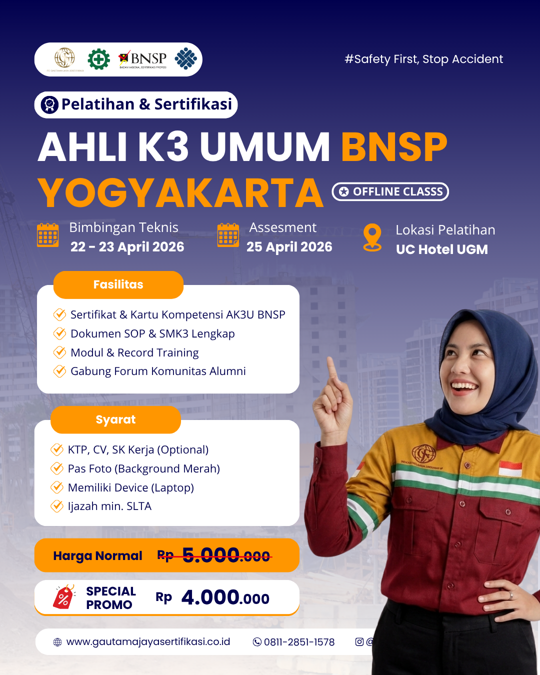 Pelatihan Ahli K3 Umum Sertifikasi BNSP Yogyakarta