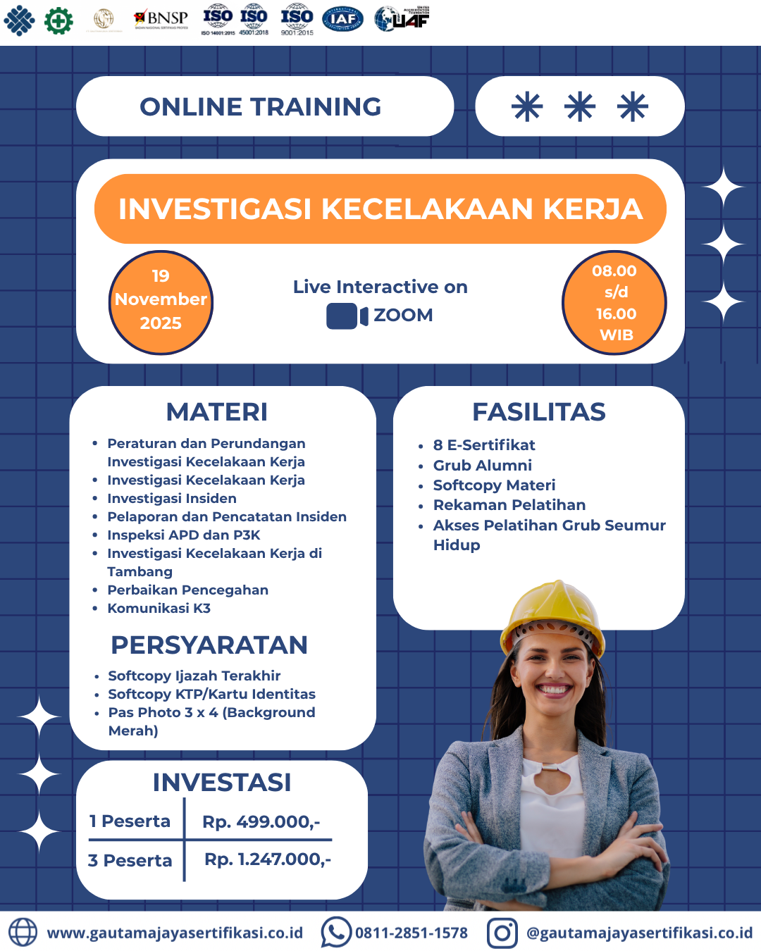 Pelatihan Online Training Investigasi Kecelakaan Kerja