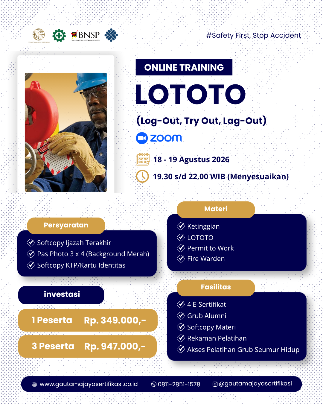 Pelatihan Online Training LOTOTO (Log-Out, Try Out, Lag-Out)
