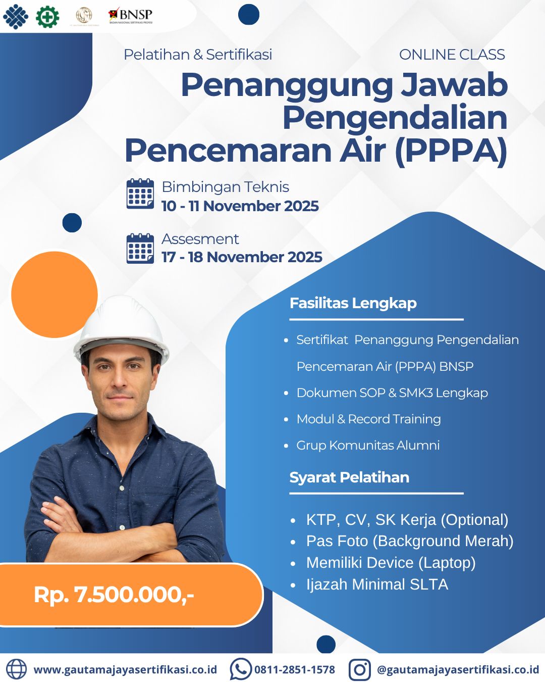 Penanggung Jawab Pengendalian Pencemaran Air (PPPA) Sertifikasi BNS