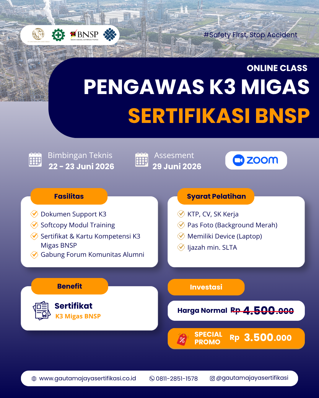 Pengawas K3 Migas Sertifikasi BNSP
